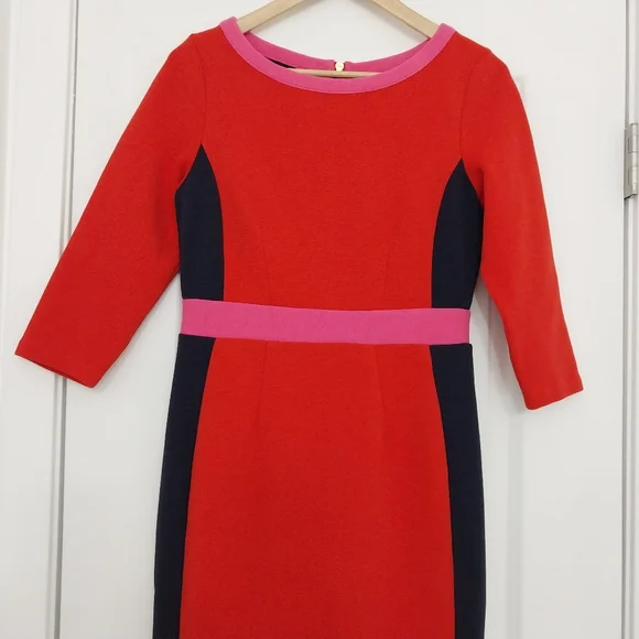 Boden Red and Pink Colorblock Dress - Picture 6 of 13
